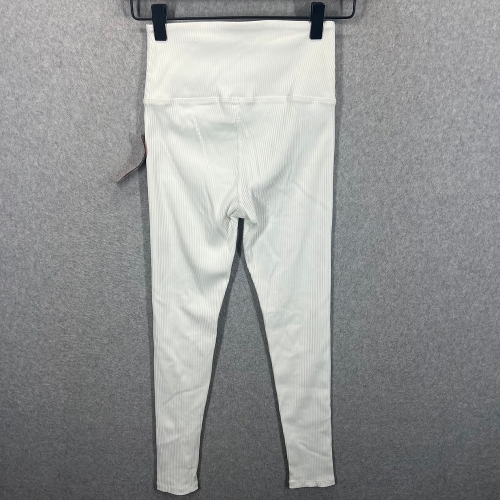 Carbon38 Leggings Women XS White Ribbed High Waisted NWT - Picture 3 of 8
